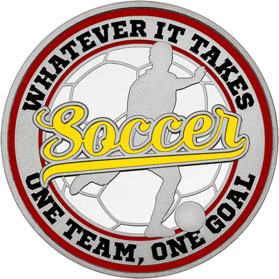 Yellow "Soccer" with Maroon Outer Circular Borders